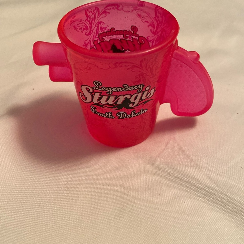 Shot glass pink Sturgis  South Dakota.